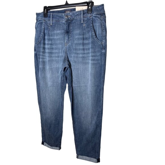 NYDJ Rockie Jeans Blue Carrot Leg Ankle Slimming Stretch Denim NWT Size 10 - Picture 4 of 14